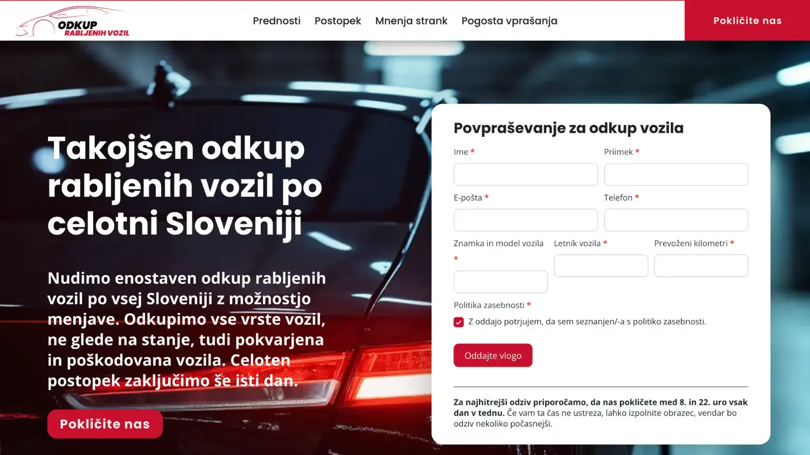 takojšen odkup rabljenih vozil po vsej Sloveniji